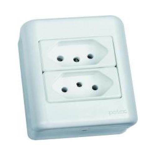 TOMADA DUPLA SISTEMA X TRADIÇÃO - BRANCO 20A 3215/15 - PERLEX